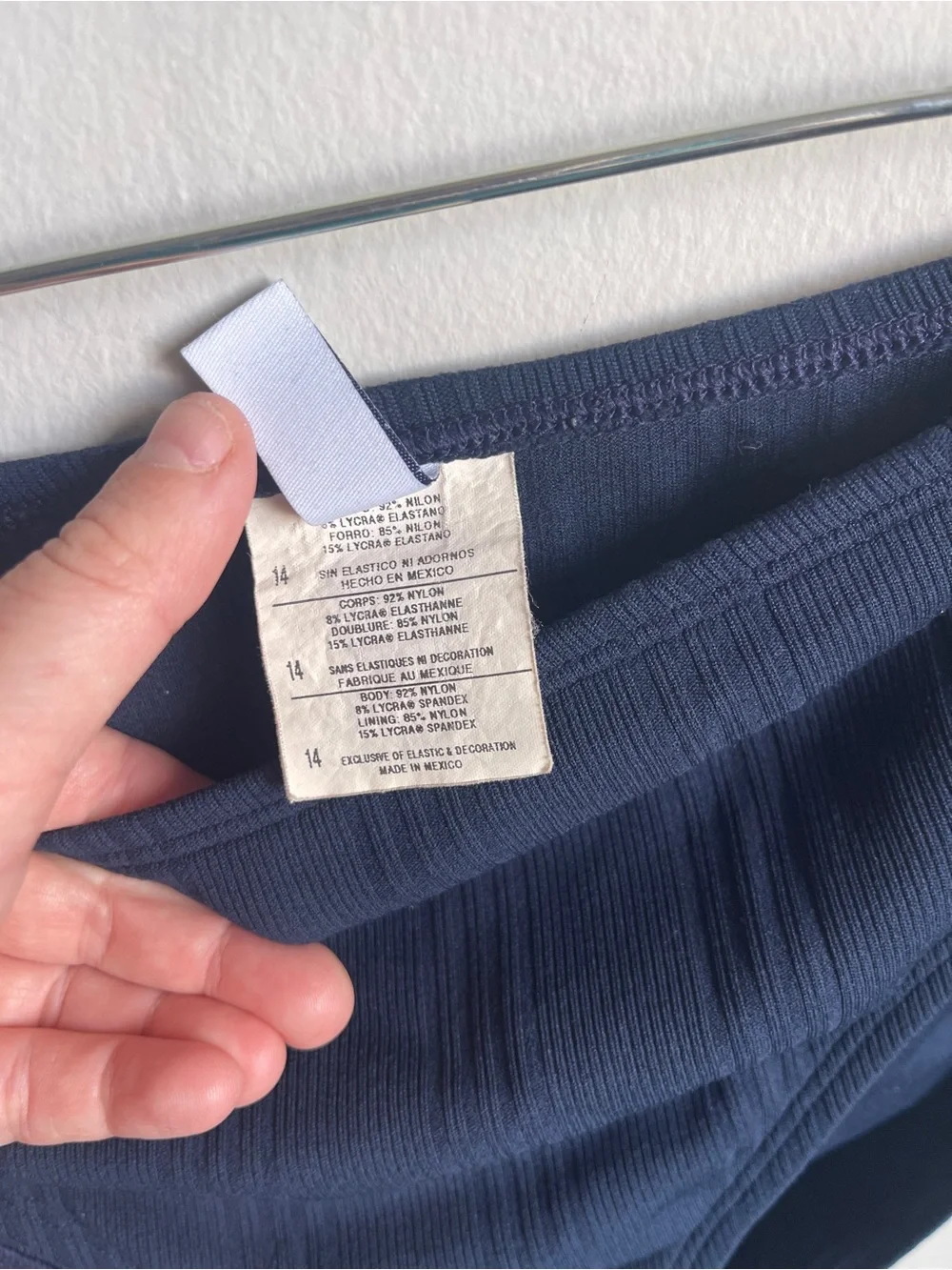 Vintage Nautica Navy Ribbed Tankini Top and High-Waist Briefs